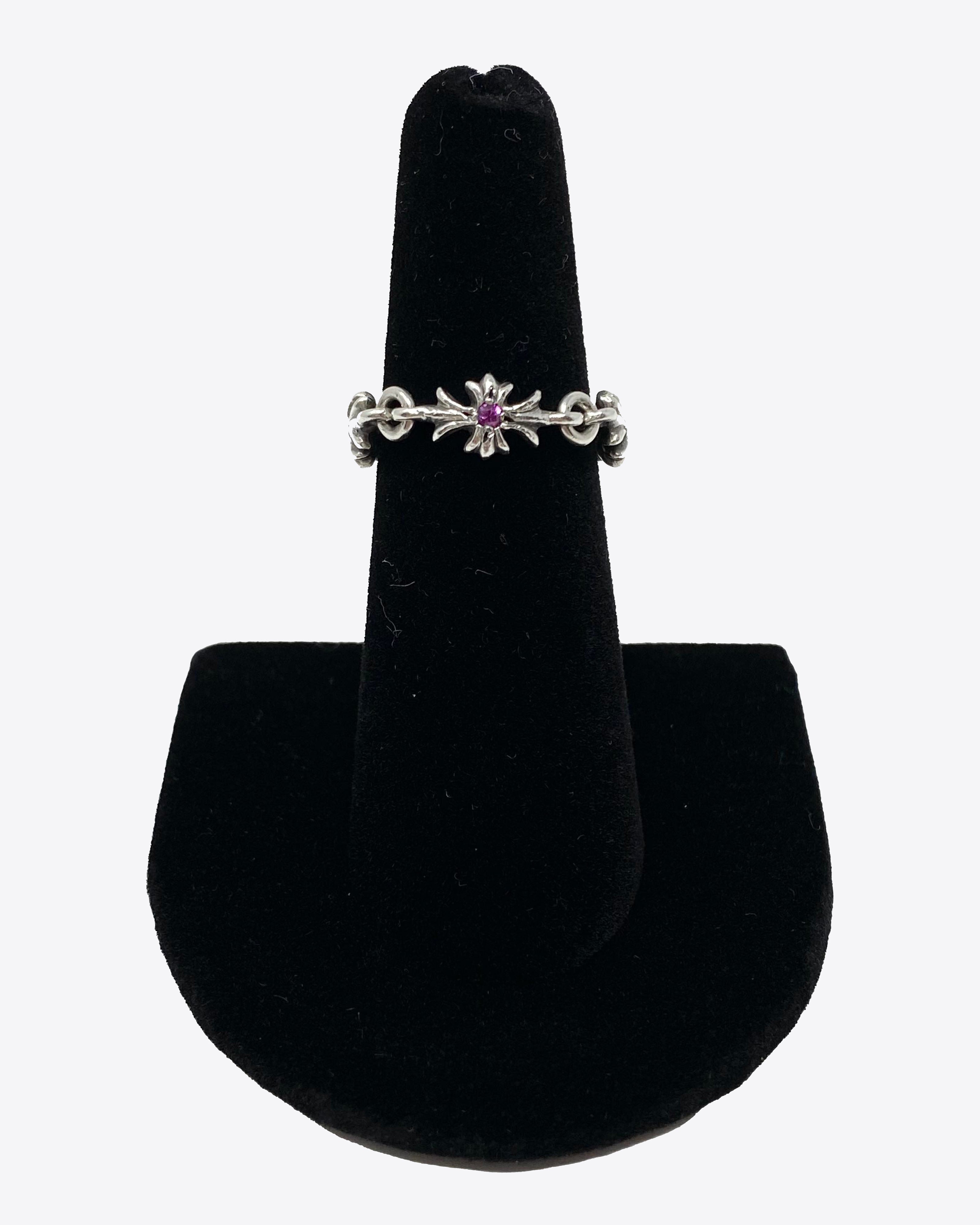 Chrome Hearts - Pink Sapphire Tiny E Ring, US 5.75