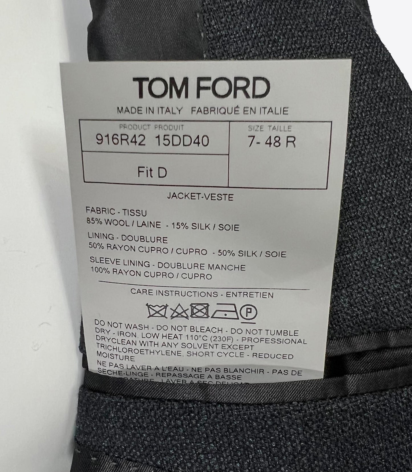 Tom Ford - Wool/Silk Blend Sport Jacket, EU 48R