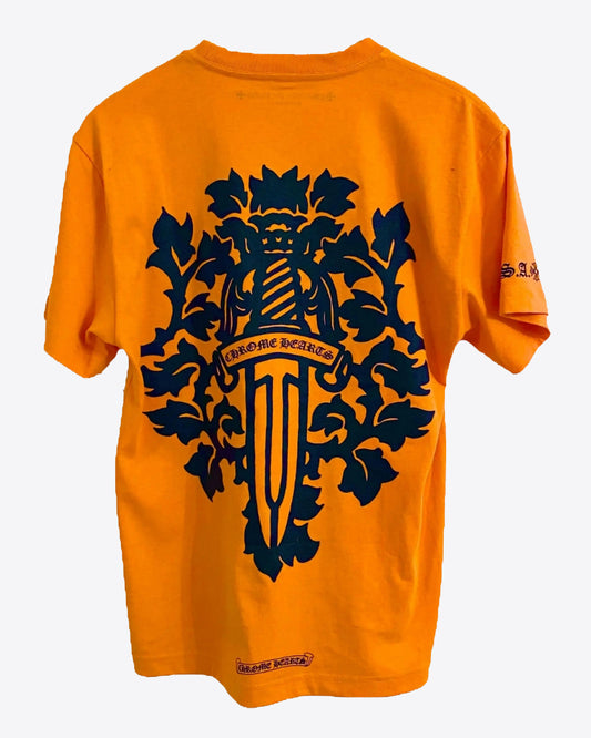 Chrome Hearts - Dagger Vine Tee Shirt in Orange, Size S