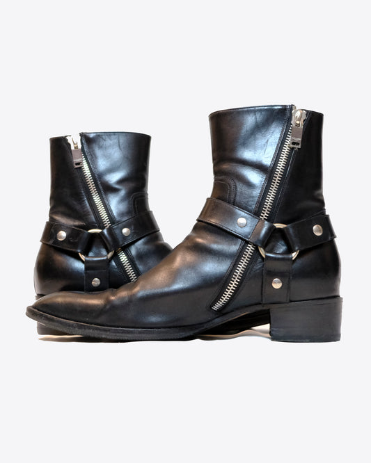 Saint Laurent - FW13 Exposed Zipper Wyatt Harness Boots, EU 44.5