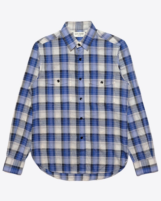 Saint Laurent - SS15 Plaid Flannel Button-up Shirt, EU 38