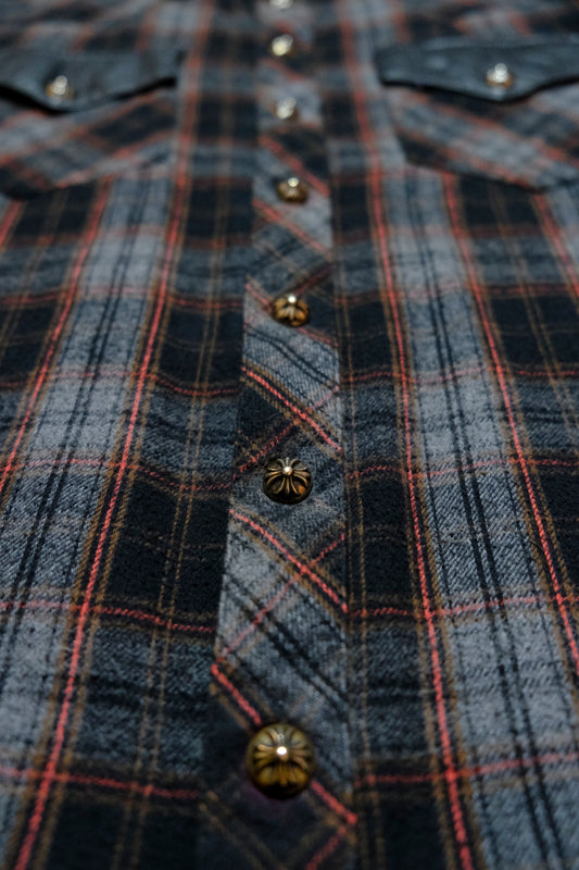 Chrome Hearts - Lambskin Wool Flannel Button-up Long-sleeve Shirt, Size M