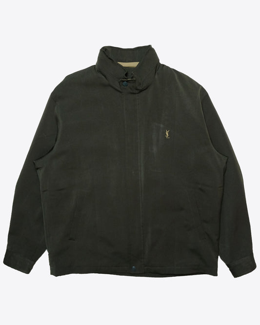 Saint Laurent - Vintage Olive Fleece Jacket with Hidden Hood, Size M