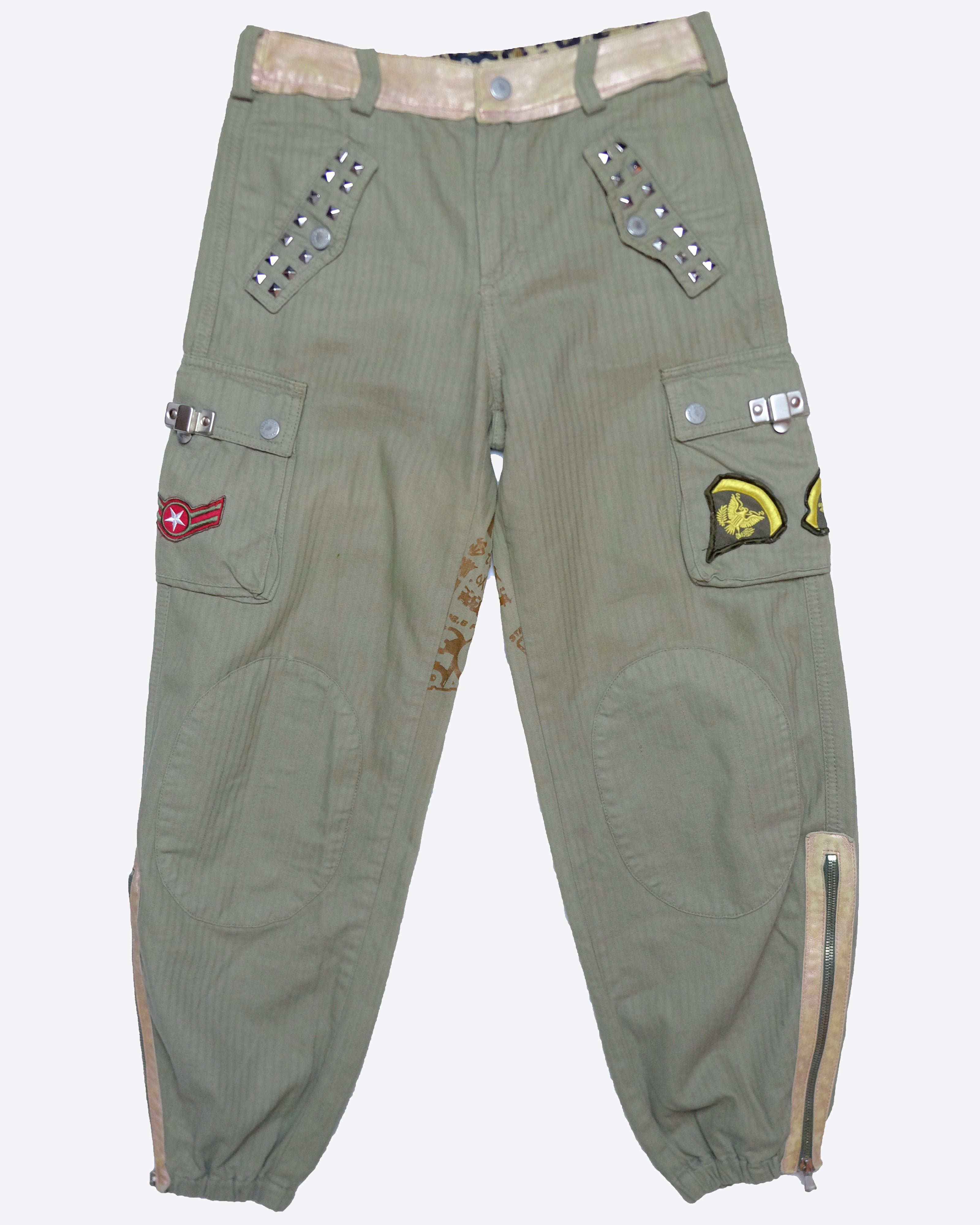 Dolce & Gabbana - 2000's Studded Cargo Pants with Patches, EU 38