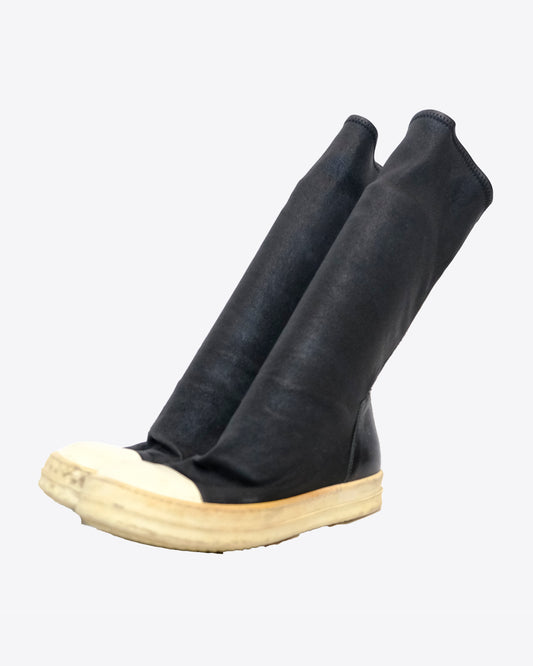 Rick Owens - Mainline Blistered Lambskin Calf Sock Ramone Boots, EU 37
