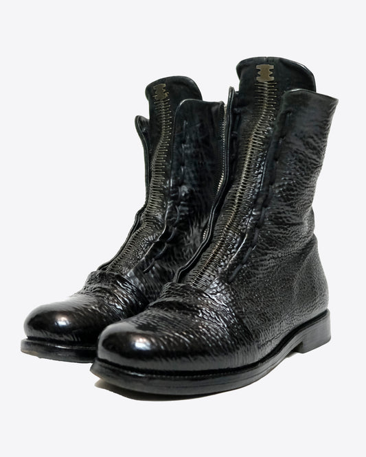 Isaac Sellam Experience x TLC - Metal Spine Staple Culatta Leather Side-zip Combat Boots, EU 42