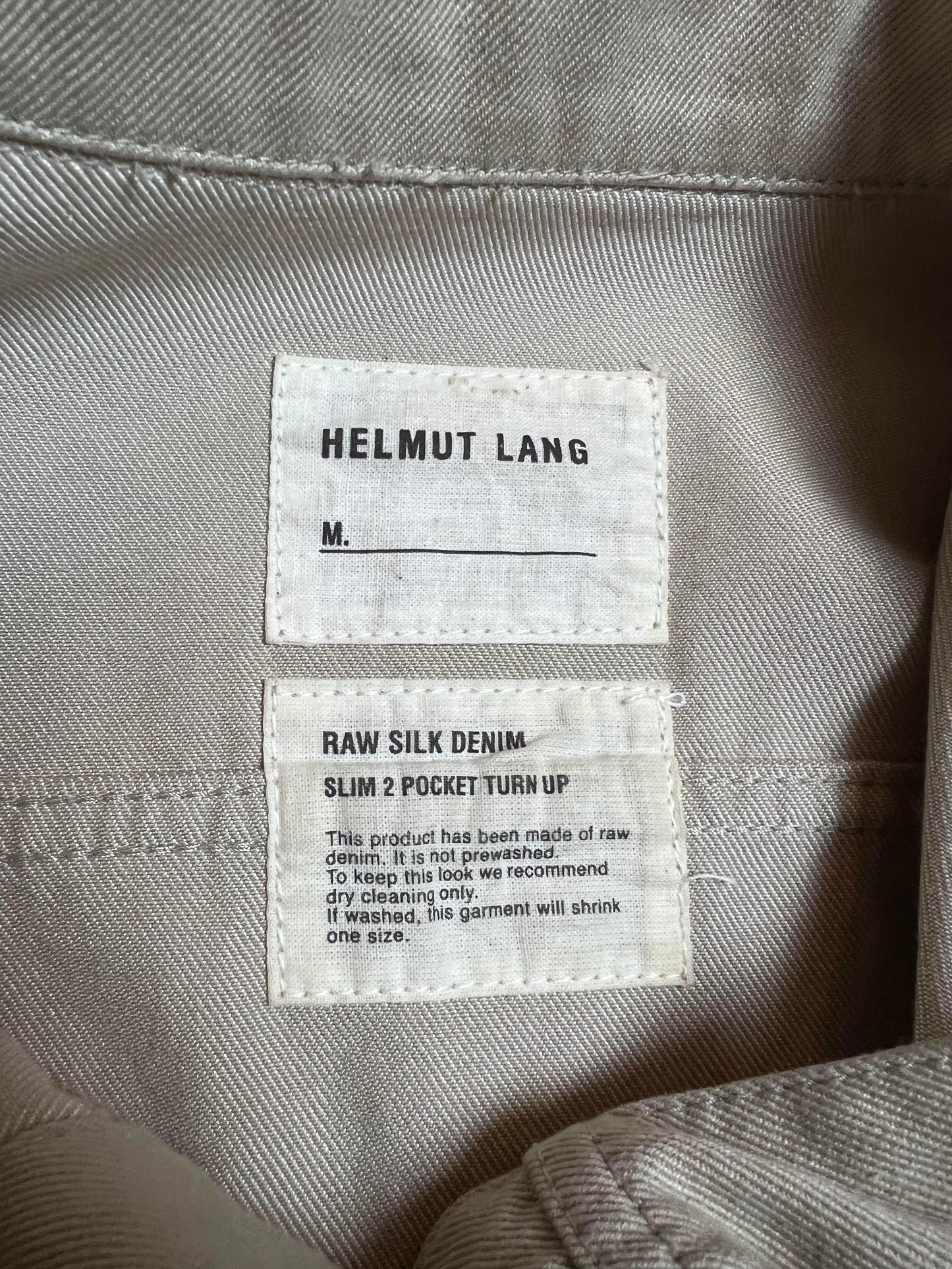 Helmut Lang - '90s Raw Silk Darted Denim Trucker Jacket, EU 40