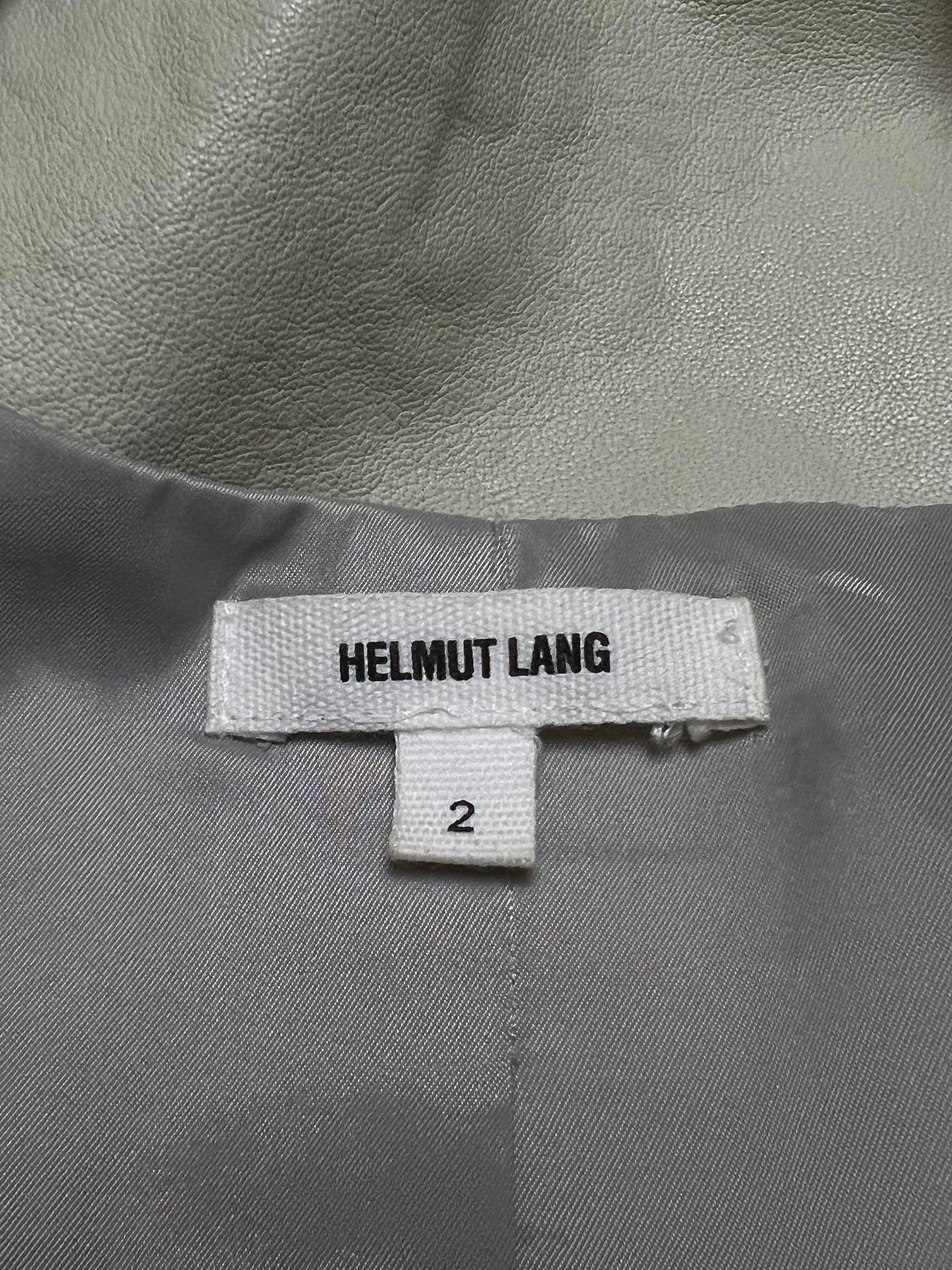 Helmut Lang - Leather & Linen Layered Biker Coat Jacket, Size 2 