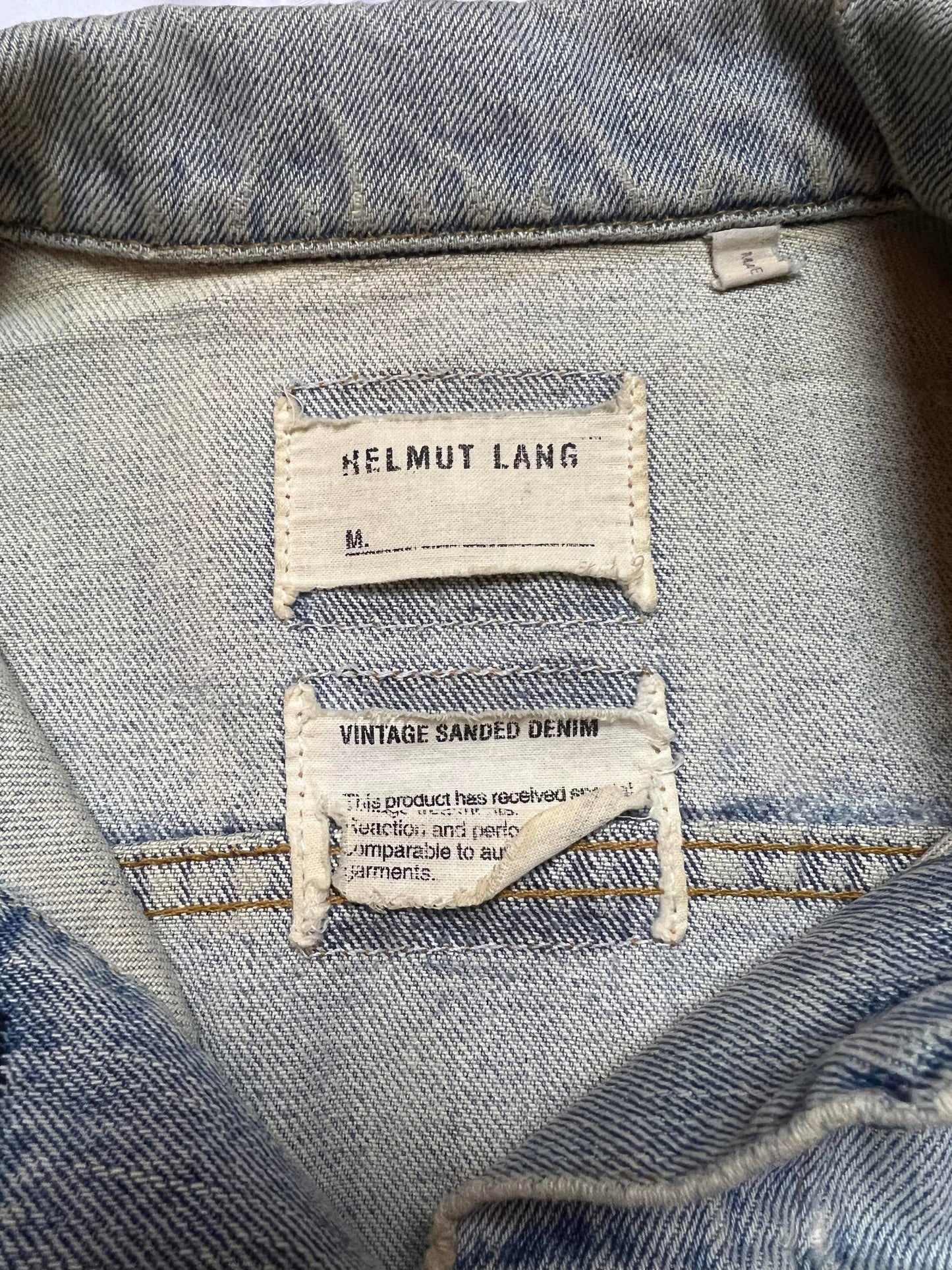 Helmut Lang - '90s Vintage Sanded Denim Trucker Jacket, EU 40