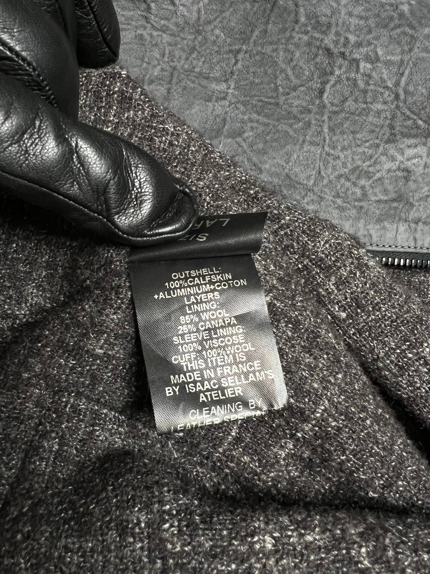 Isaac Sellam Experience - AW13 Memoire Overlock Staple Seam Alu-Leather Jacket, Size L