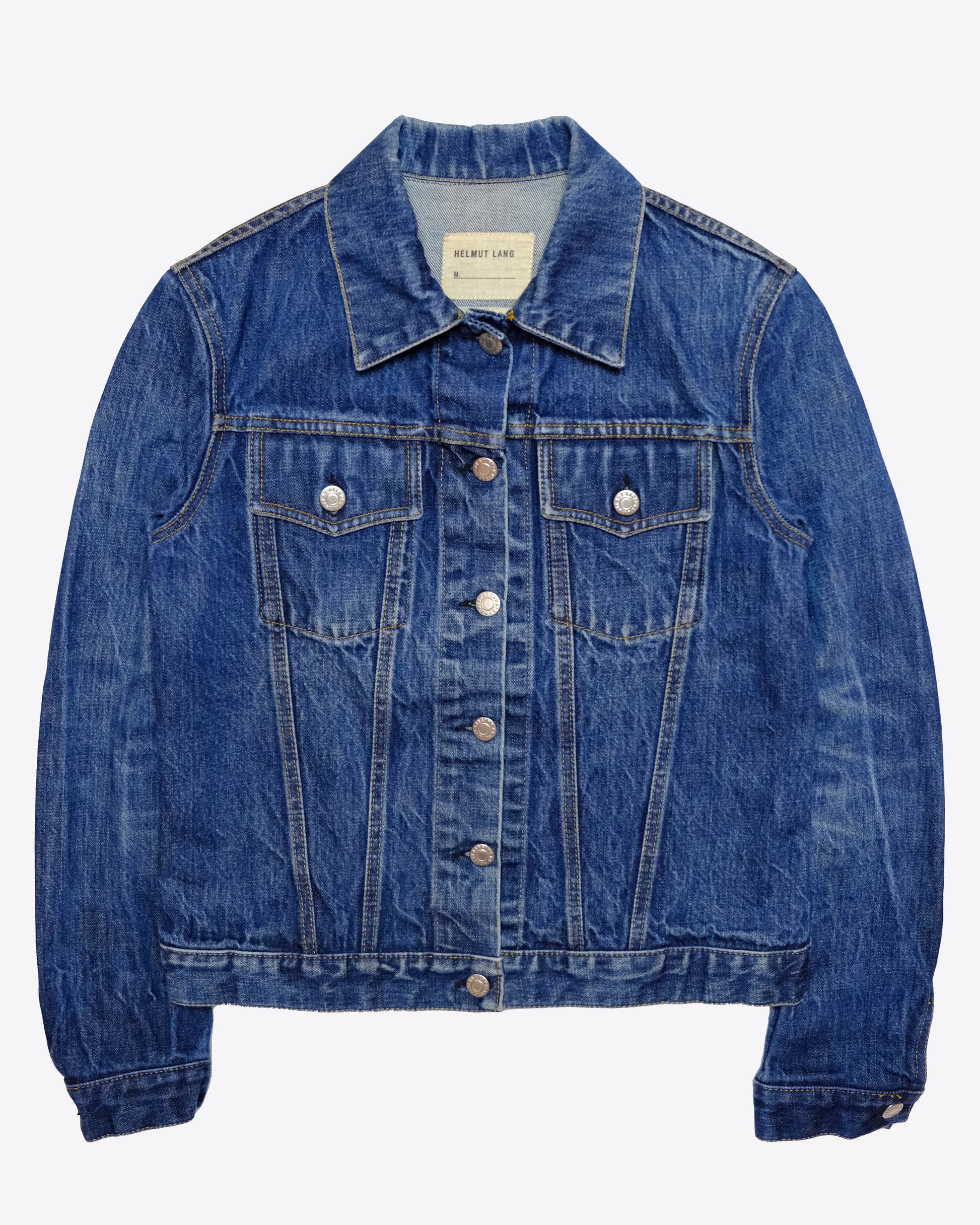 Helmut Lang - '90s Raw Denim Trucker Jacket, EU 40 – Archaic Archive