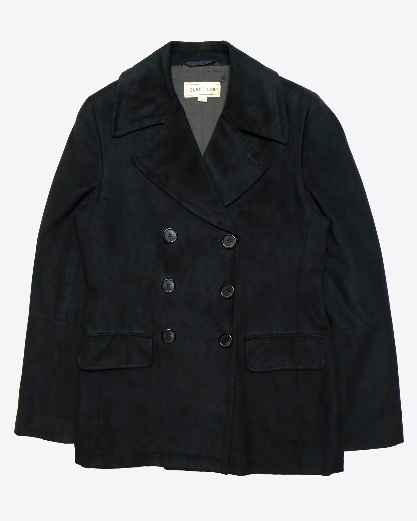 Helmut Lang - '90s 1/1 Sample Moleskin Pea Coat Blazer Jacket 