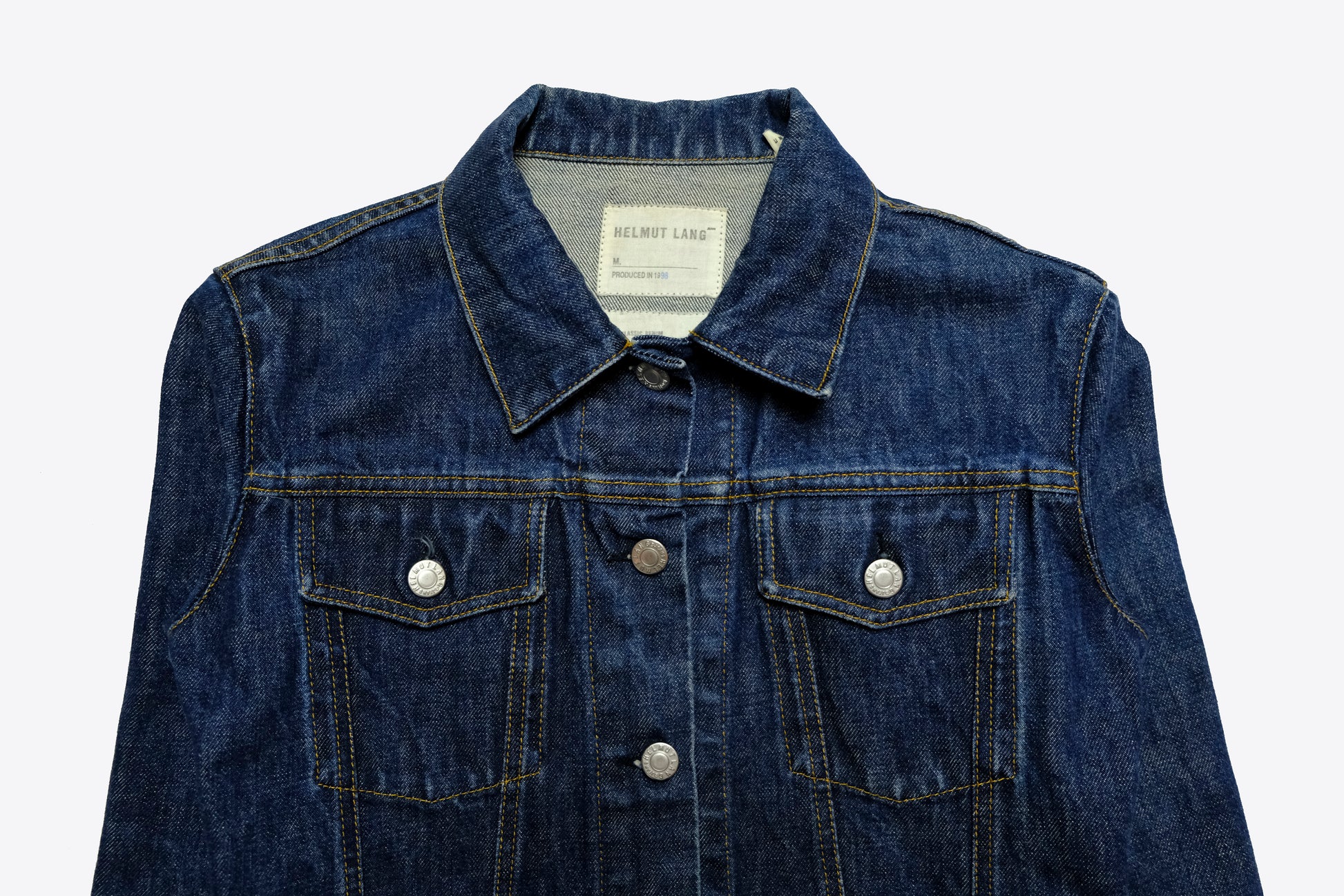 Helmut Lang - '90s Raw Denim Sleeve Detail Trucker Jacket, EU 40