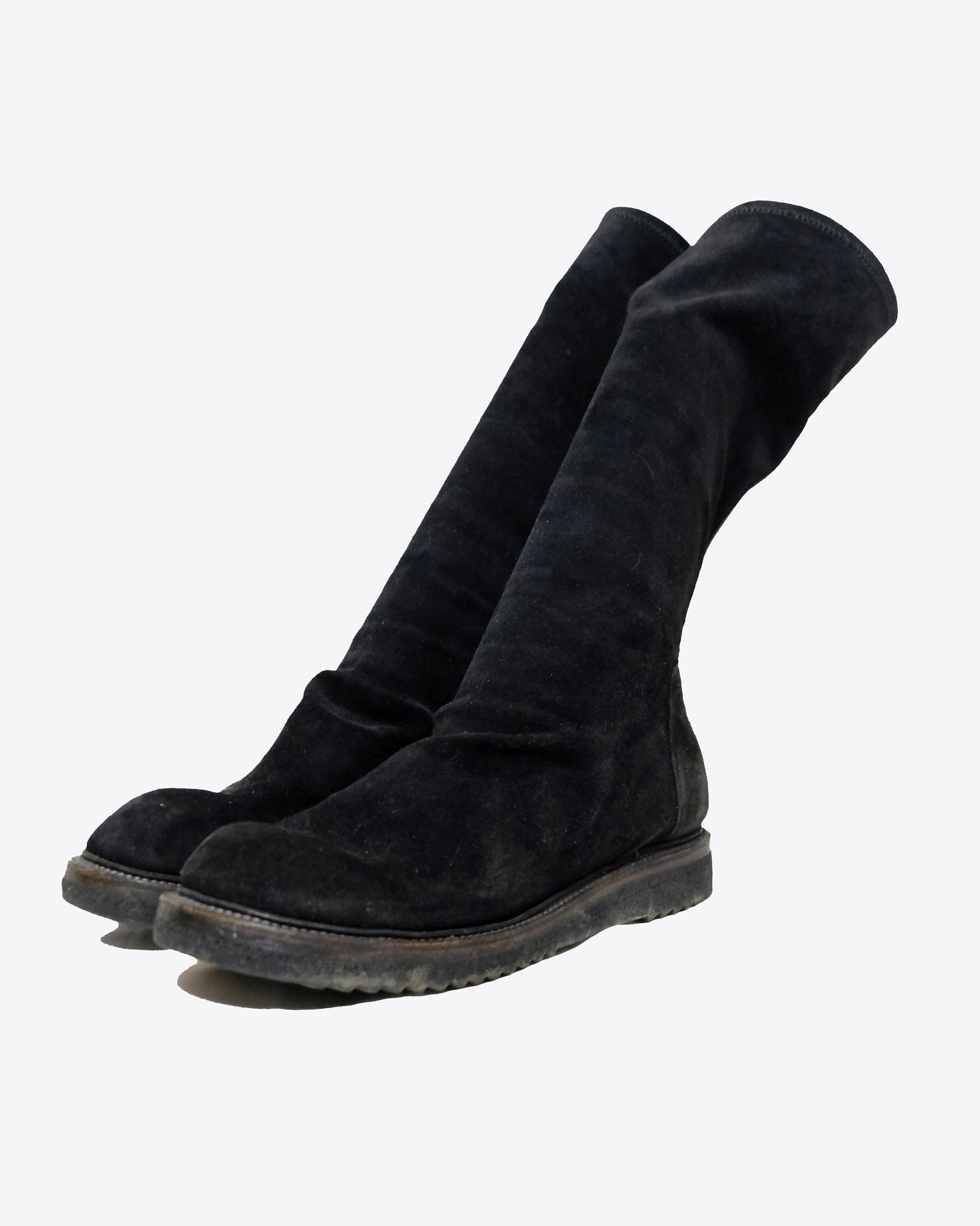 Rick Owens - Suede Sock Creeper Boots, EU 40 – Archaic Archive