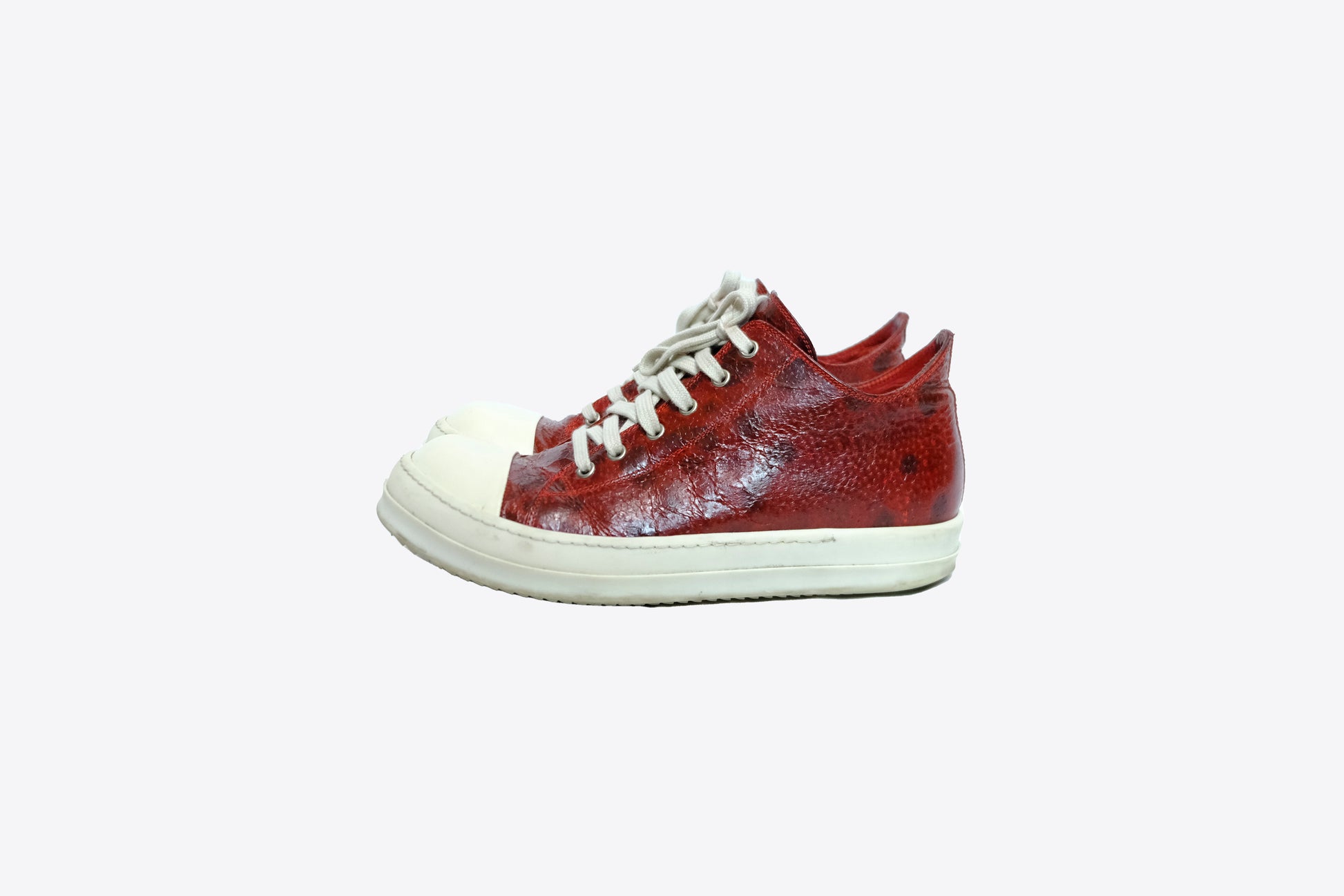 Rick Owens - SS17 Red Wolffish Leather Ramones, EU 42 – Archaic