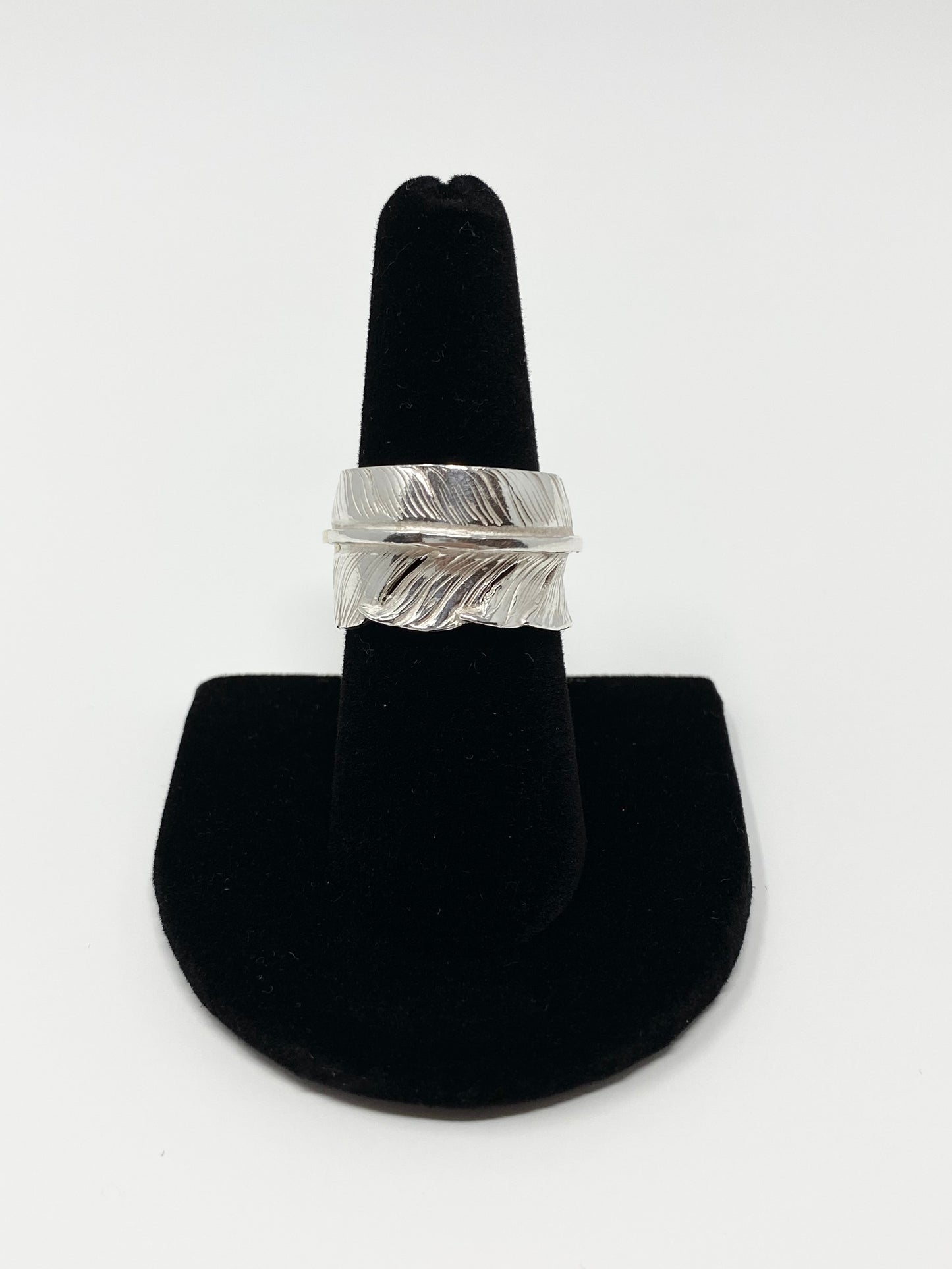 Goro's - Gold tipped Silver Feather Ring, US 7.5